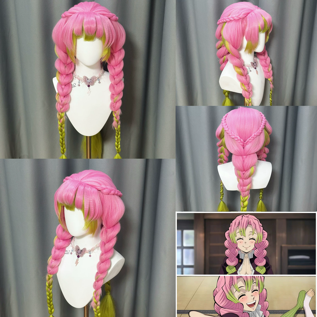 (Semi Hard Styling) Kanroji Mitsuri Demon Slayer Wig