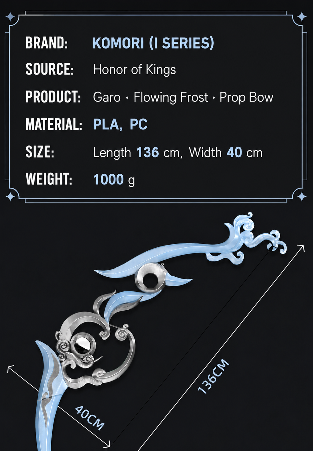 (I Series) Honor of Kings Garo – Cangliu Bow LED Cosplay Prop Weapon