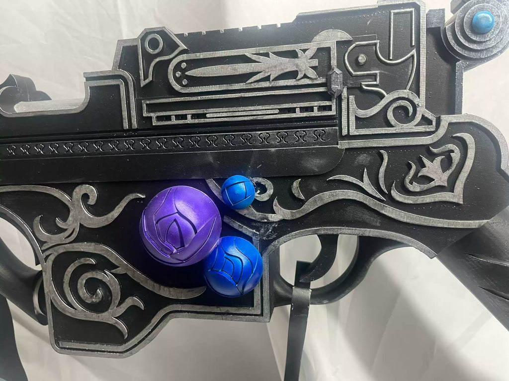 Final Fantasy XIV FFXIV Edenmorn Cosplay Weapon – LED Gunblade & Edenmorn Handgun Replica for Cosplay